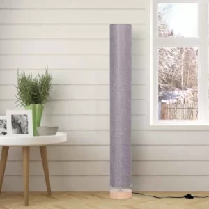 Wood Based Cylinder Linen Floor Lamp, none