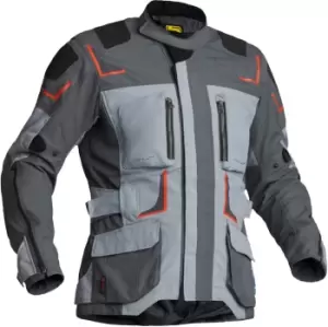 Lindstrands Myrvik Waterproof Motorcycle Textile Jacket, grey-orange, Size 50, grey-orange, Size 50