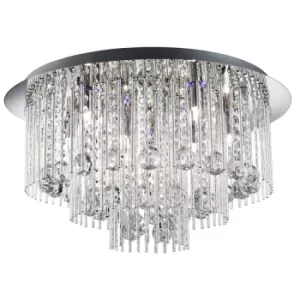 Beatrix LED 8 Light Flush Ceiling Light Chrome, Crystal, G9