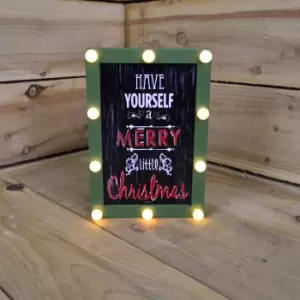 LED Light Up Chalk Board Christmas Message - Vertical Green/Horizontal Red