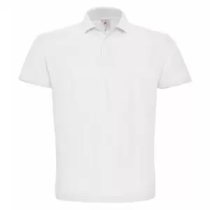 B&C ID.001 Mens Short Sleeve Polo Shirt (L) (White)