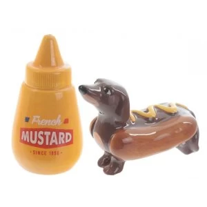 Sausage Dog and Mustard Salt and Pepper Set