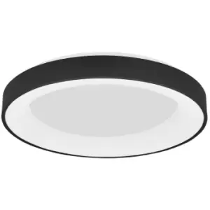 Merano - Baltimore 60cm Integrated LED Semi Flush Light Sandy Black Aluminium LED 50W 3250Lm 3000K - 4000K