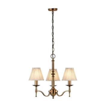 Interiors 1900 Lighting - Interiors Stanford Antique Brass - 3 Light Multi Arm Ceiling Pendant Chandelier Antique Brass, E14