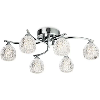 Firstlight Maple - 6 Light Flush Light Chrome, Moulded Clear Glass, G9