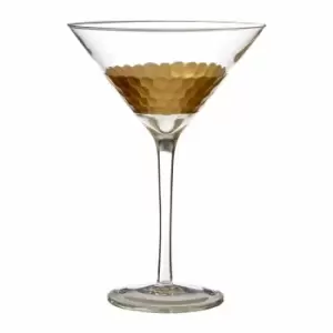 Premier Housewares Set of 2 Cocktail Glasses - Gold Honeycomb Design