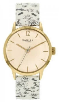 Radley Womens Cream Pattern Leather Strap Cream Dial Watch