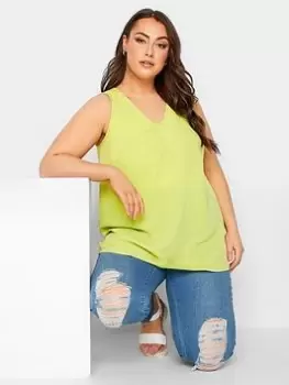 Yours Sleeveless Swing Vest Top - Lime, Green, Size 22-24, Women