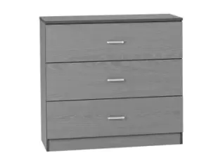 Seconique Felix Grey 3 Drawer Chest of Drawers