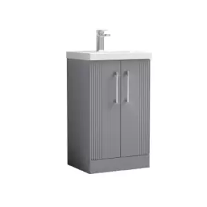 Nuie Deco 500mm Floor Standing 2 Door Vanity & Basin 3 - Satin Grey