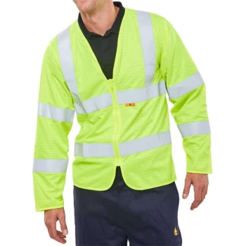 Fire Retardant Hi-vis Jerkin Saturn Yellow - Size 5XL