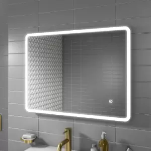 Rectangular LED Bathroom Mirror with Demister & Shaver Socket 900x700mm -Ariel