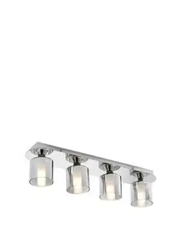 Spa Patras 4 Light Light Bar Ceiling Spotlight Smoke Glass and Chrome