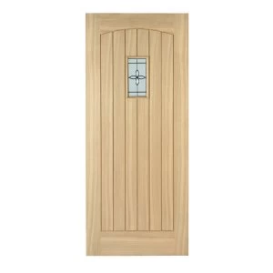 Wickes Croft External Cottage Oak Veneer Door Glazed 1981 x 762mm