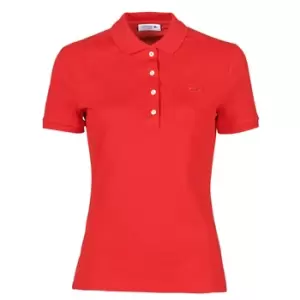 Womens Lacoste Slim fit Stretch Cotton Pique Polo Shirt Size 6 Red