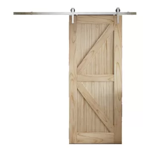 JELD-WEN Mindi Framed Ledged and Braced Unfinished Internal Sliding Barn Door - Provincial Track