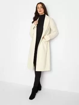 Long Tall Sally Cosy City Coat - Cream, White, Size 20, Women