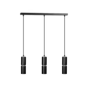 Emibig Modesto Black Bar Pendant Ceiling Light 3x GU10