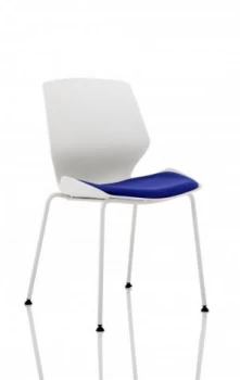 Florence White Frame Visitor Chair in Stevia Blue KCUP1532