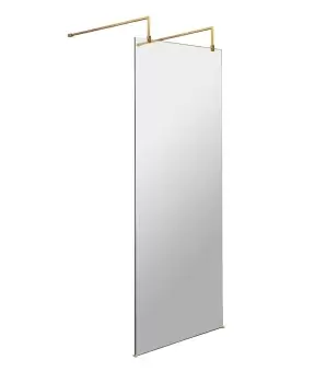 Hudson Reed 700mm Wetroom Screen With Arms And Feet - Brushed Brass