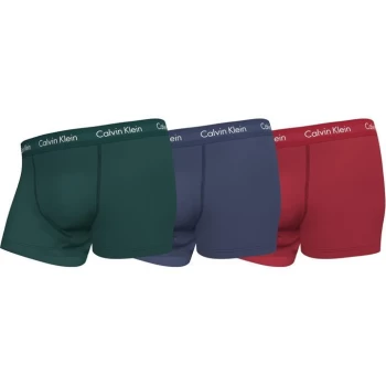 Calvin Klein Pack Cotton Stretch Trunks - Grn/Blu/Red