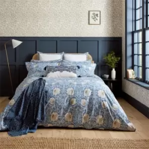 Morris and Co Pimpernel Cotton Percale Duvet Cover - Blue