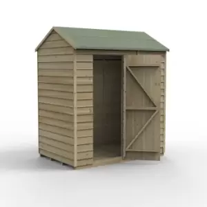 Forest Garden 6X4 Ft Reverse Apex Overlap Wooden Shed With Floor (Base Included) - Assembly Service Included