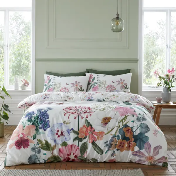 Catherine Lansfield Exotic Garden 200 Thread Count Cotton Duvet Set One Colour VWQIN Unisex Double,King,Super King