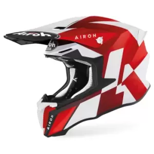 Airoh Twist 2.0 Lift Motocross Helmet, white-red, Size L, white-red, Size L