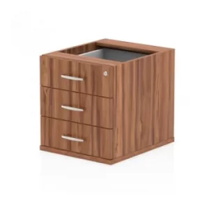 Impulse Fixed Pedestal 3 Drawer Walnut