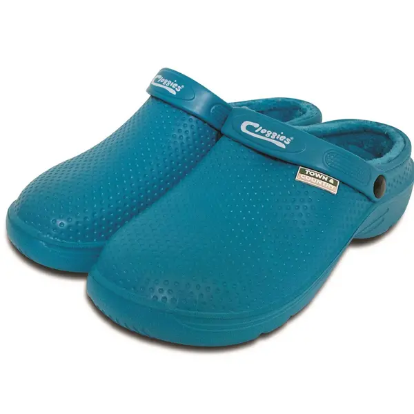 Town & Country FLEECY EVA CLOGGIES SHOES TEAL SIZE 5