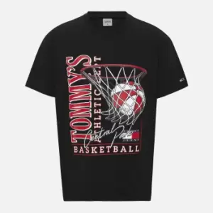 Tommy Jeans Mens Basketball Vintage T-Shirt - Black - S