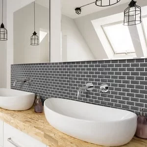 House of Mosaics Mini Metro Grey Self Adhesive Mosaic Tile