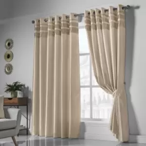 Isabella Rose Denver Lined Eyelet Curtains - Gold - 167cm (66") X 137cm (54") TJ Hughes