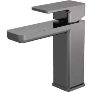 Windon Brushed Gunmetal Mono Basin Mixer Tap with Push Button Waste - WIN705 - Brushed Gun Metal - Nuie