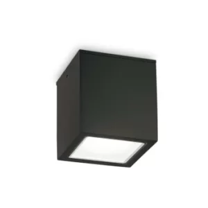 Ideal Lux Outdoor Large Surface Mounted Downlight Black IP54, GU10