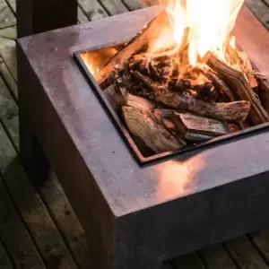 Ivyline 40cm Square Firebowl & Square Console - Granite