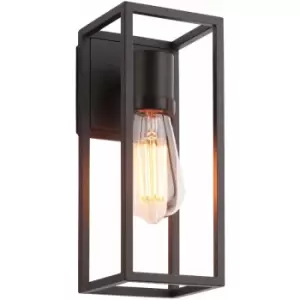 Loops - Outdoor Wall Light IP44 Textured Black 10W LED E27 Dimmable Living Room