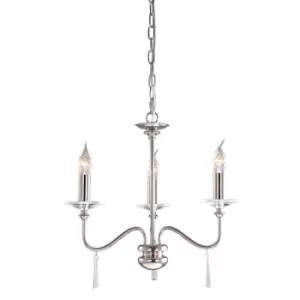 Finsbury Park Chandelier 3 Light Polished Nickel Finish, E14