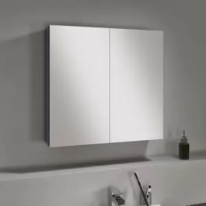 Grey Mirrored Wall Bathroom Cabinet 667 x 600mm - Harper