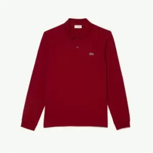 Lacoste Long Sleeve Embroidered Polo Shirt - Red