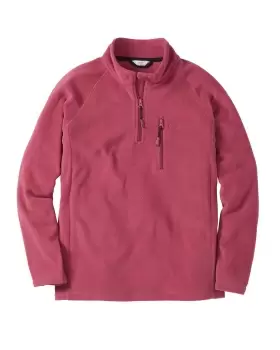 Cotton Traders Recycled Microfleece Half Zip Top in Pink