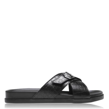 Firetrap Blackseal Heather Sliders - Black