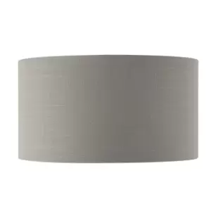 Lamp Shade - Charcoal Fabric & Bright Nickel Plate - 40W E27 or B22 GLS - e10224