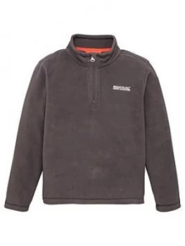 Regatta Boys Hot Shot II 1/4 Zip Fleece - Black, Grey, Size 13-14 Years