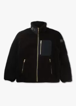 Moose Knuckles Mens Saglek Zip Up Gold Fleece In Black