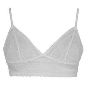 DKNY Tab Top Lace Bralette - White