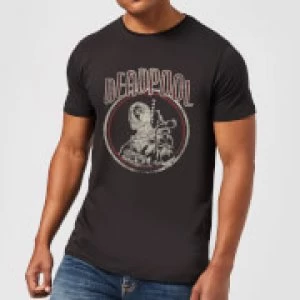 Marvel Deadpool Vintage Circle Mens T-Shirt - Black