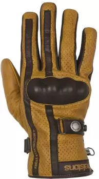 Helstons Eagle perforated Motorcycle Gloves, gold, Size XL, gold, Size XL