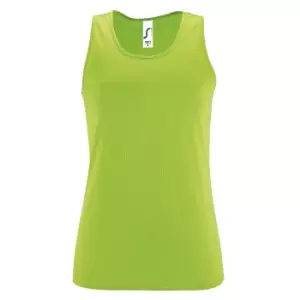 SOLS Womens/Ladies Sporty Performance Sleeveless Tank Top (L) (Neon Green)